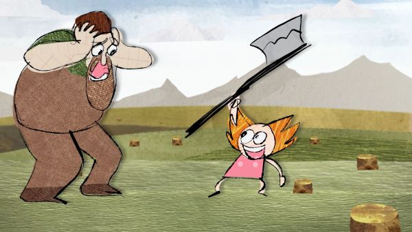 The girl and the axe by Varvara Arenskaia